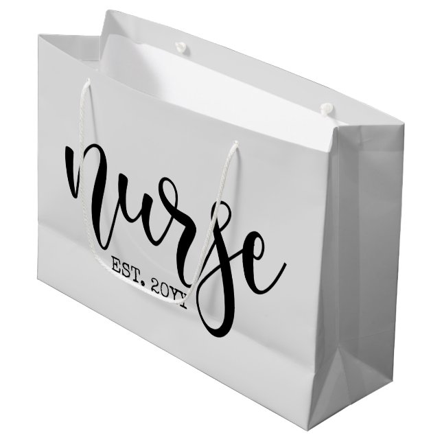 Sacola Para Presentes Grande Enfermeiro Ano Personalizado Enfermeiro Enfermeiro (Frente inclinada)