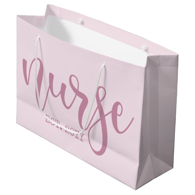 Sacola Para Presentes Grande Enfermeiro Ano Personalizado Enfermeiro Enfermeiro (Frente inclinada)