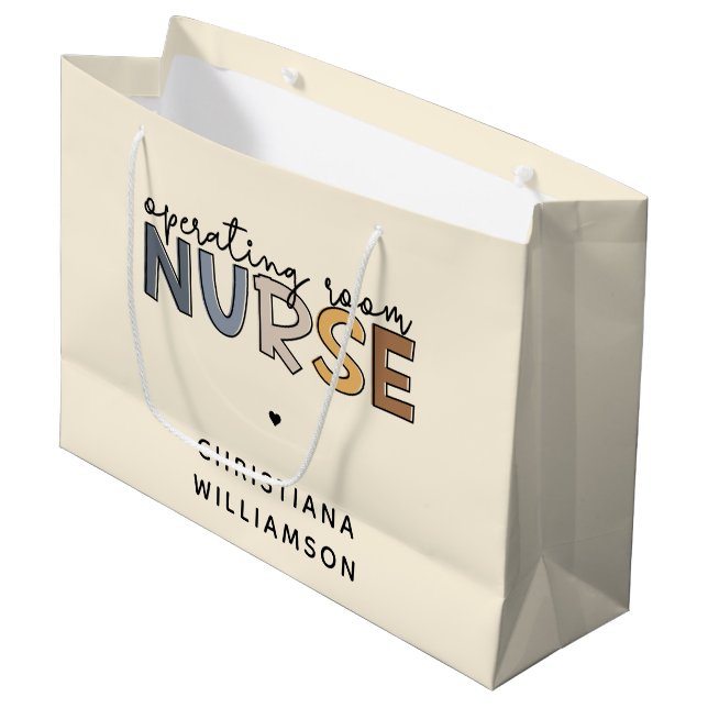Sacola Para Presentes Grande Enfermeiro Da Sala Operacional Personalizada OU Ap (Frente inclinada)