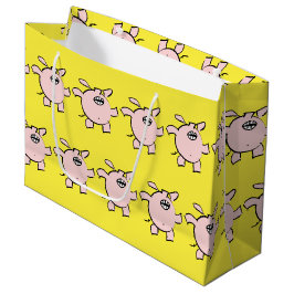 Sacola Para Presentes Grande Engraçado 5 Cartoon Pig Baby Escolha Color L Gift
