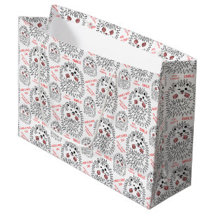 Sacola Para Presentes Grande Engraçado Hedgehog. Tenha Um Bom Dia Personalizá