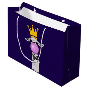 Sacola Para Presentes Grande Engraçado Ilustração do Llama soprando uma bolh