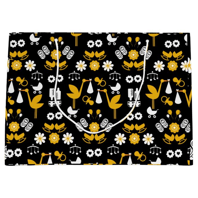 Sacola Para Presentes Grande Entrega de Palavras Não-Gênero Gêmeas (Frente)