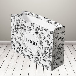 Sacola Para Presentes Grande Ervas Desenhadas Vegetação Botânica Adicionar Logo