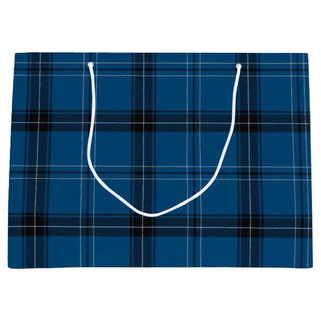 Sacola Para Presentes Grande Escocês Ramsay Blue Tartan (Frente)