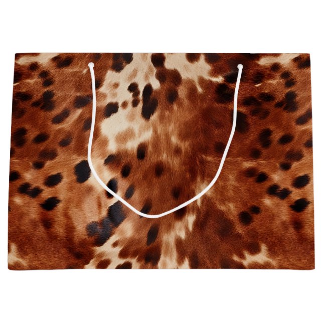 Sacola Para Presentes Grande Escuro-negro castanho-branco ocidental (Frente)