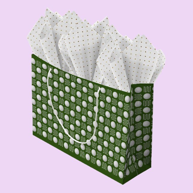 Sacola Para Presentes Grande Esfera Moderna de Golfe Elegante e Verde-Teto (Criador carregado)