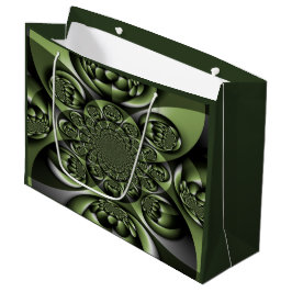 Sacola Para Presentes Grande Esferas Mini Floresta Verde Branco