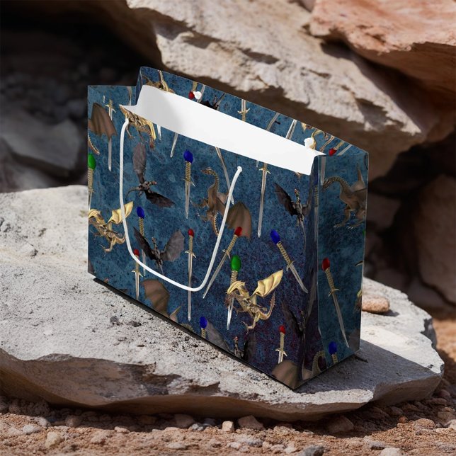 Sacola Para Presentes Grande Espada e Dragão (Criador carregado)