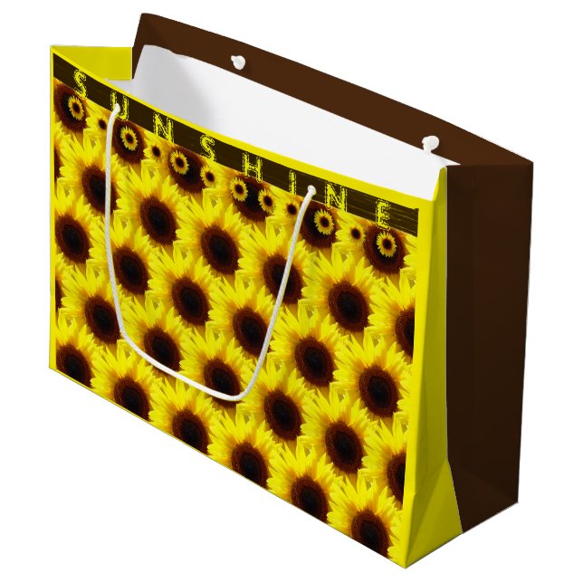 Sacola Para Presentes Grande Espalhe o girassol do shunshine (Frente inclinada)
