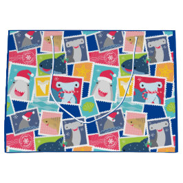 Sacola Para Presentes Grande Espécie de tubarão-gato Natal