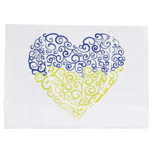 Sacola Para Presentes Grande Espiral espirra mehandi coração cores da bandeira 