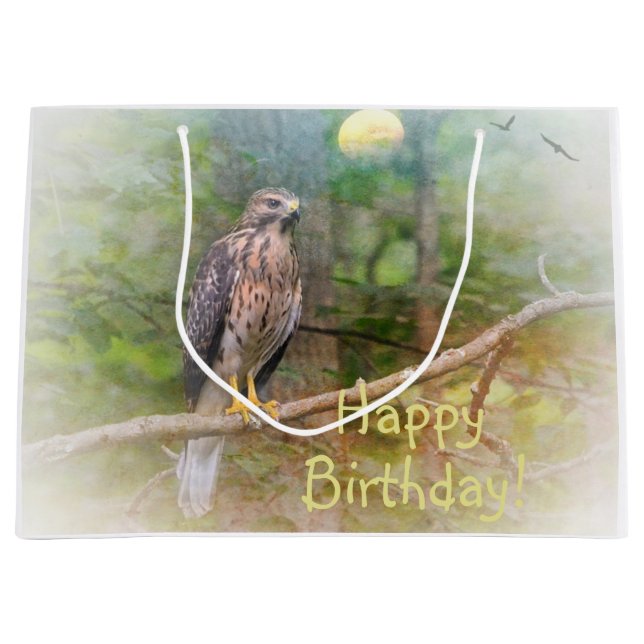 Sacola Para Presentes Grande Espírito do Hawk Birthday (Frente)