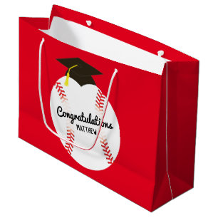 Sacola Para Presentes Grande Esporte de Festa de formatura de basebol