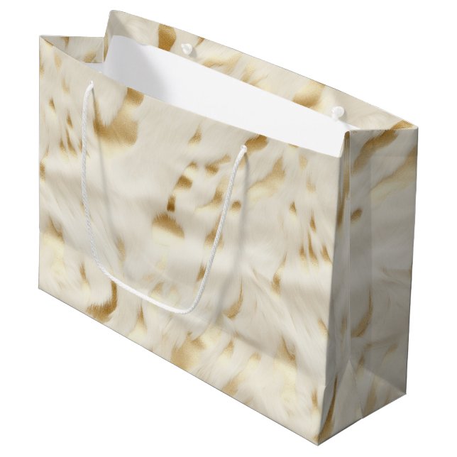Sacola Para Presentes Grande Espuma Dourada de Creme Ocidental (Frente inclinada)