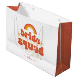 Sacola Para Presentes Grande Esquadra de Noiva Margarida Retro Groovy Despedida