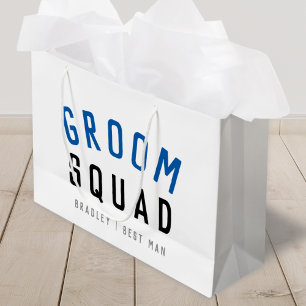 Sacola Para Presentes Grande Esquadrão do Groom Na moda Solteiro Padrinho de