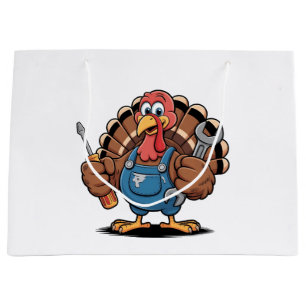 Sacola Para Presentes Grande Esquadrão Mecânico Peru de Ação de Graças Gobbler