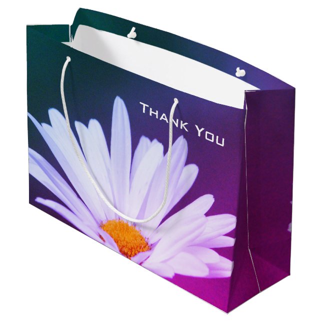 Sacola Para Presentes Grande Estilo de Bolsa de Daisy Flower (Verso inclinado)