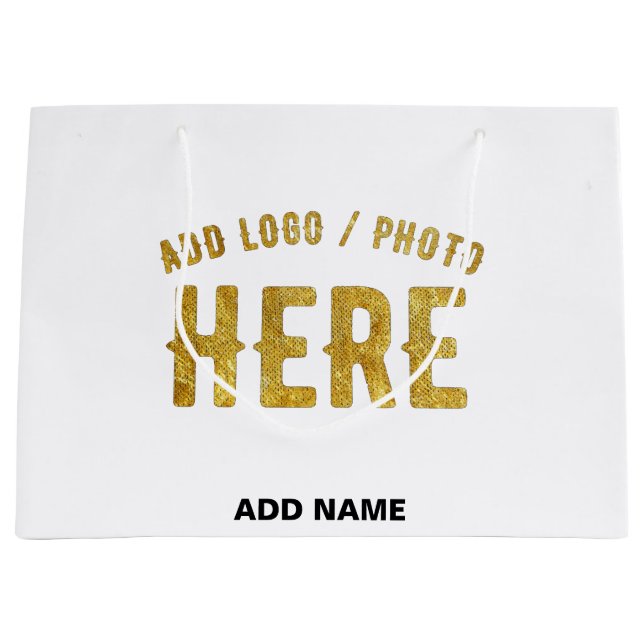 SACOLA PARA PRESENTES GRANDE ESTILO MODERNO PERSONALIZÁVEL BRANCO VERIFICADO CO (Frente)