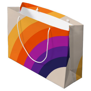 Sacola Para Presentes Grande Estilo retrô colorido arte arco-íris