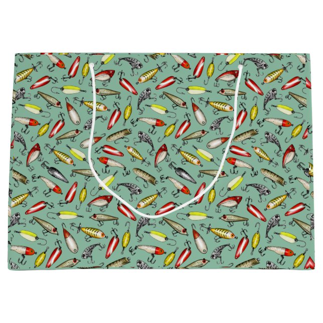 Sacola Para Presentes Grande Estirpes De Pesca (Frente)