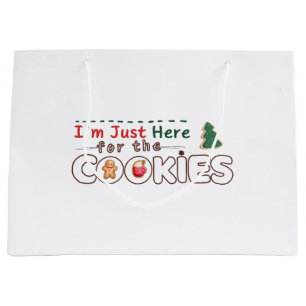 Sacola Para Presentes Grande Estou aqui para o Saco do Presente dos Cookies