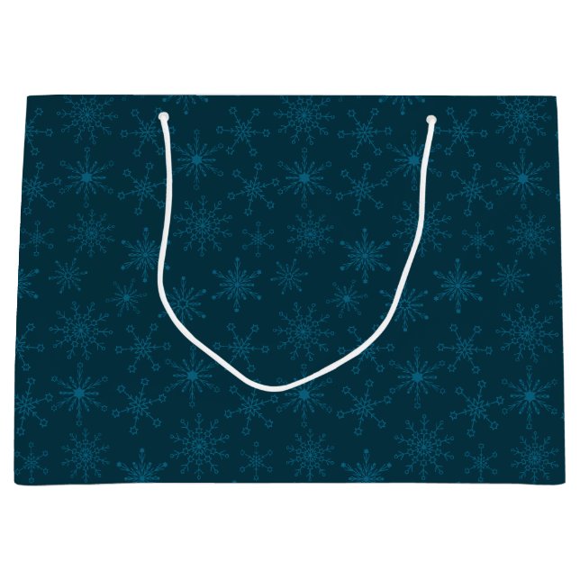 Sacola Para Presentes Grande Estrela de David Snowflakes (Frente)