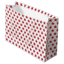 Sacola Para Presentes Grande estrelas brilhantes vermelhas