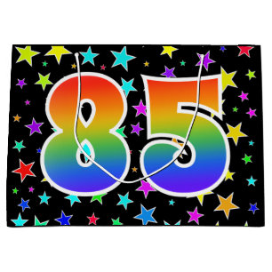 Sacola Para Presentes Grande Estrelas coloridas + Teste padrão "85" do
