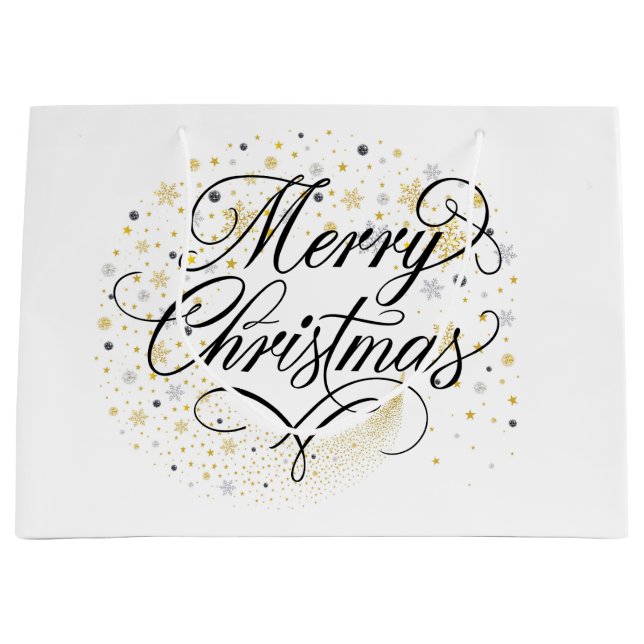 Sacola Para Presentes Grande Estrelas de Natal (Frente)