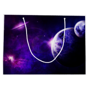 Sacola Para Presentes Grande Estrelas dos planetas da galáxia do espaço em to