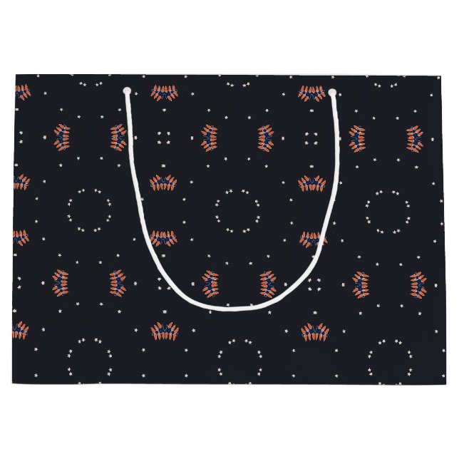 Sacola Para Presentes Grande Estrelas E Padrão Único De Espaco (Frente)