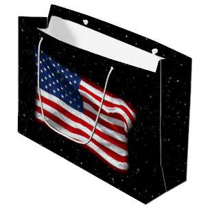 Sacola Para Presentes Grande Estrelas e Stripes Bandeira Americana Patriótica
