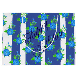 Sacola Para Presentes Grande Estrias E Rosas