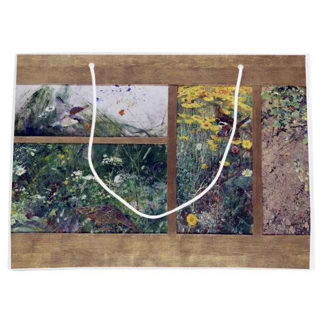 Sacola Para Presentes Grande Estudos sobre aves, Bruno Liljefors (Frente)