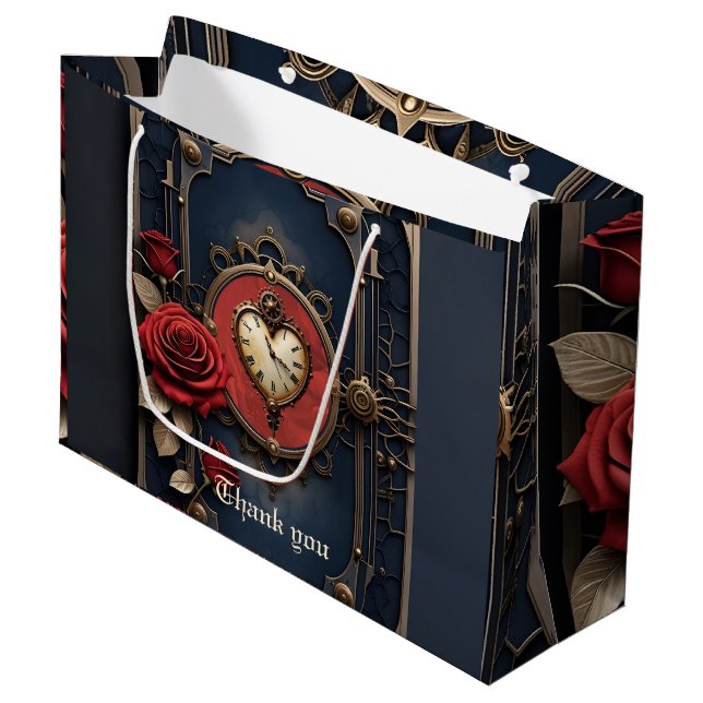 Sacola Para Presentes Grande Eternal Elegance – Clockwork Heart. (Frente inclinada)