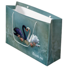 Sacola Para Presentes Grande Eterno Bond, Black and White Swans in Love.