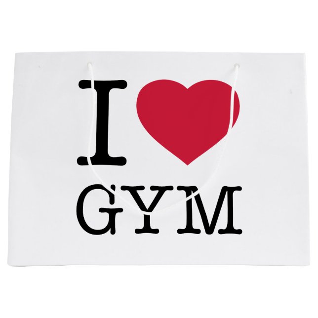 SACOLA PARA PRESENTES GRANDE EU AMO GYM (Frente)