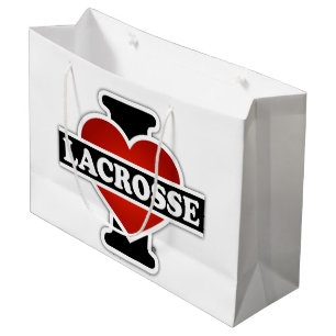 Sacola Para Presentes Grande Eu amo o Lacrosse