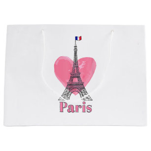Sacola Para Presentes Grande Eu Amo Paris Torre Eiffel França PresenteEu Amo Pa