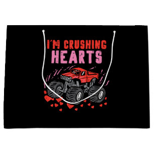 Sacola Para Presentes Grande Eu Crush Hearts Monster Truck Toddler Boys Valenti