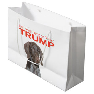Sacola Para Presentes Grande Eu nunca vou bater no Donald Trump!