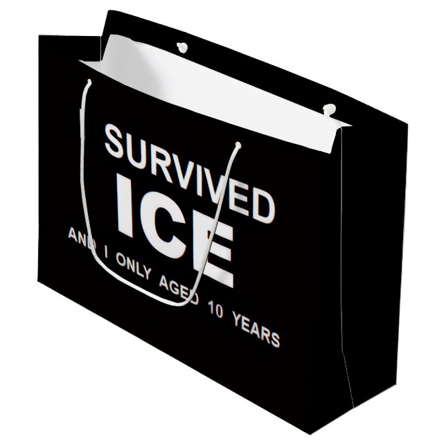 Sacola Para Presentes Grande Eu Sobrevivi à ICE  (Frente inclinada)