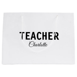 Sacola Para Presentes Grande Eu sou professor escola Faculdadeadicione seu nome