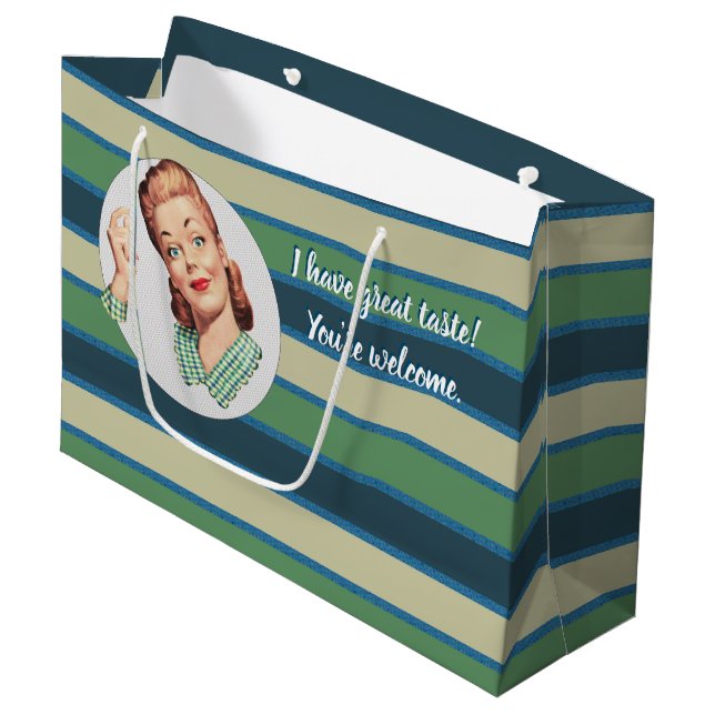 Sacola Para Presentes Grande Eu tenho o grande gosto. Você é bem-vindo (Frente inclinada)