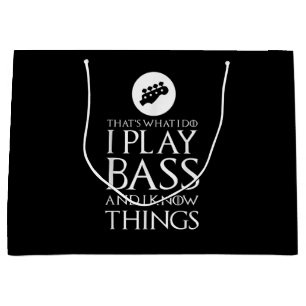Sacola Para Presentes Grande Eu Toco Violão Bass Engraçado