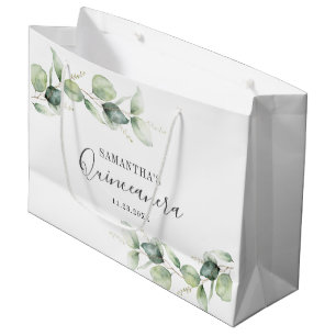 Sacola Para Presentes Grande Eucalyptus 15 Birthday Greenery Quinceanera