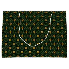Sacola Para Presentes Grande Evergreen Emerald Green Elegante e Dourado