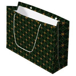 Sacola Para Presentes Grande Evergreen Emerald Green Elegante e Dourado
